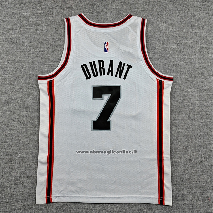 Maglia Bambino Houston Rockets Kevin Durant No 7 Citta 2024-25 Bianco